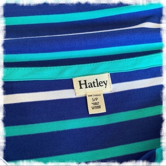 HATLEY Blue, Aqua, and White Striped Stretch Dress - Picture 5 of 6